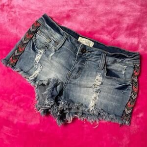 Y2k Blue Asphalt Micro Denim Shorts